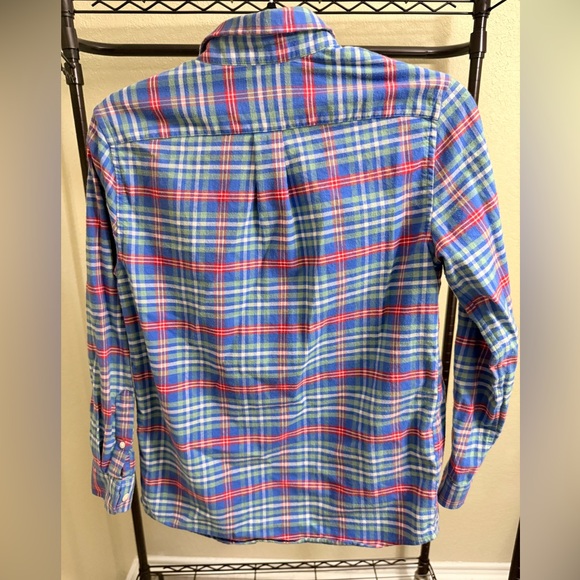 Vineyard Vines Boys Blue and Red Plaid Button Down Shirt - Picture 2 of 3
